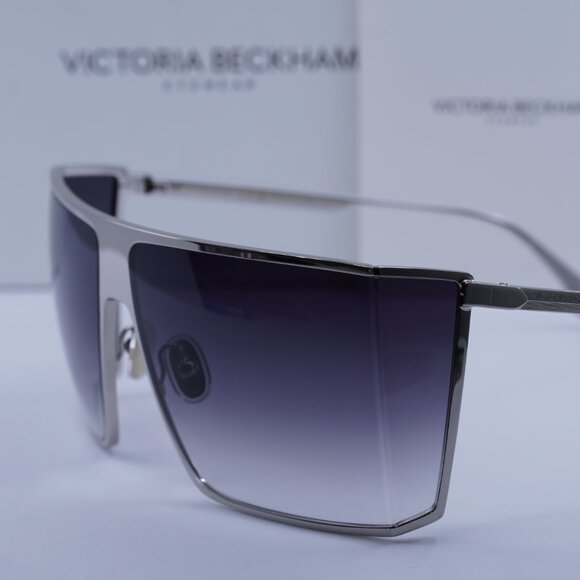 Victoria Beckham VB249S 040 Rectangle Sunglasses – Silver/Smoke Gradient - Picture 3 of 9